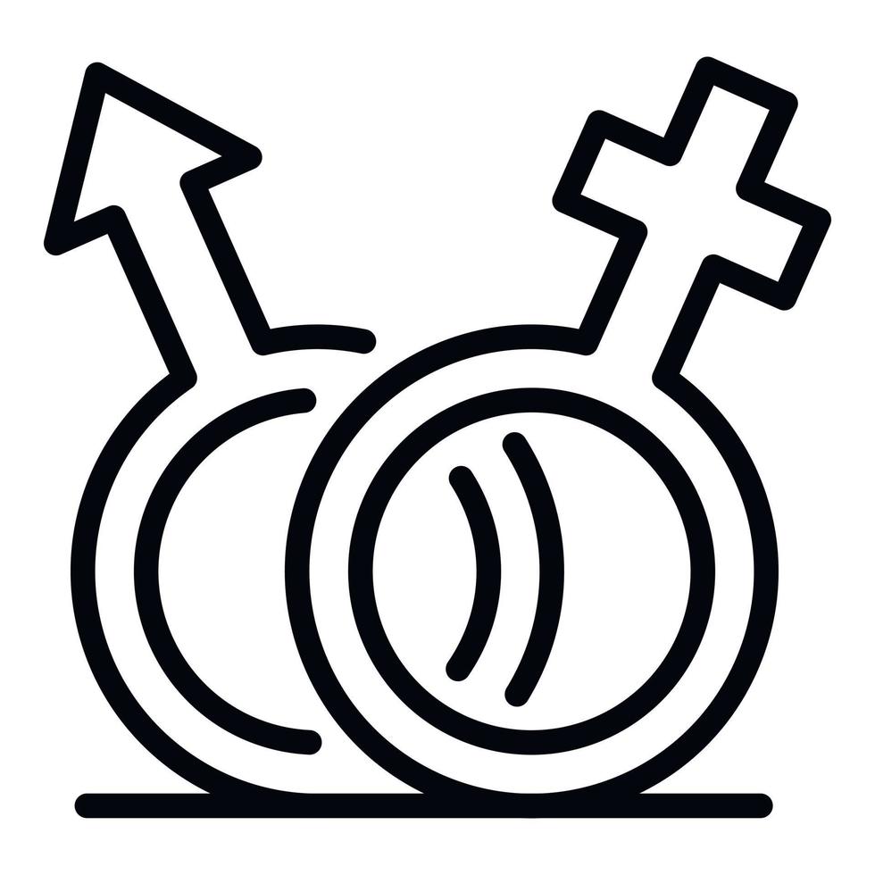 icône de symbole homme femme, style de contour vecteur