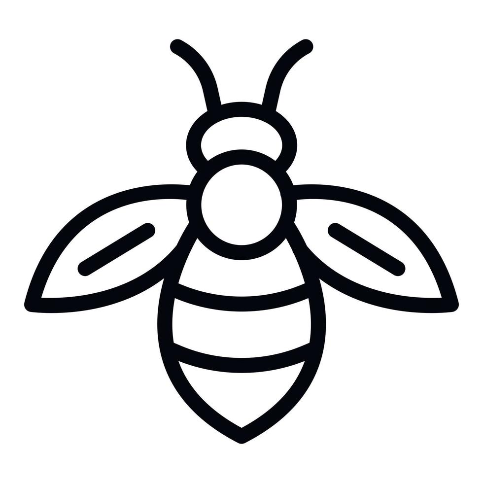 icône d'abeille, style de contour vecteur