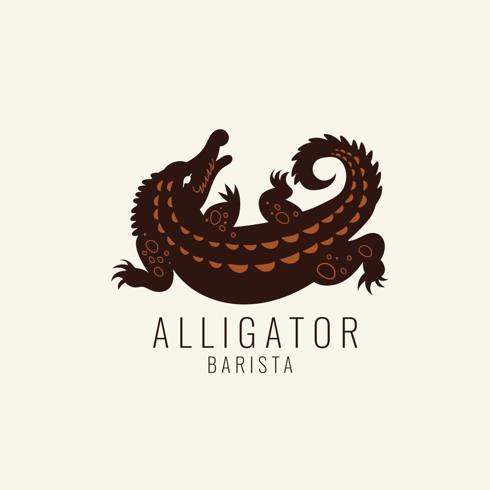 modèle de logo alligator plat vecteur