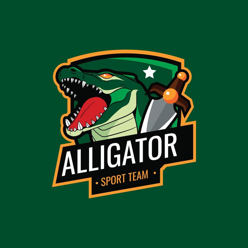 modèle de logo alligator plat vecteur