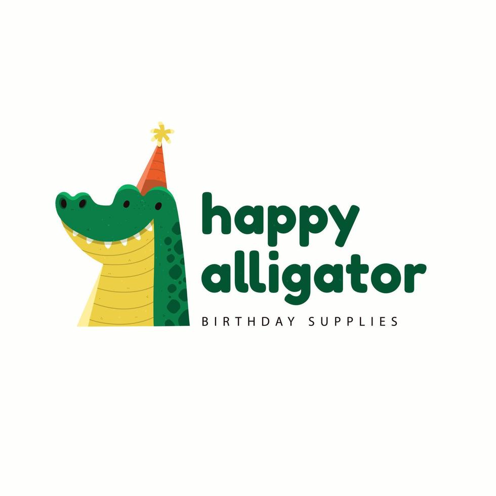 modèle de logo alligator plat vecteur