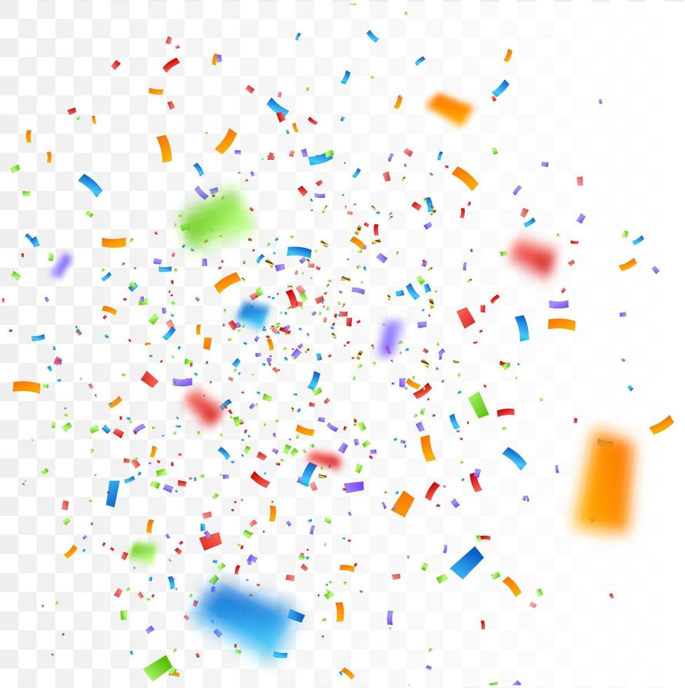 fond de confettis lumineux coloré. les confettis éclatent. illustration vectorielle festive vecteur