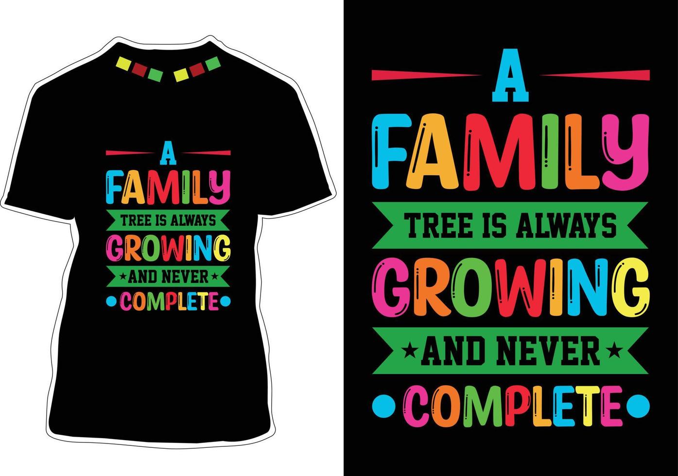 conception de t-shirt de citations de famille vecteur