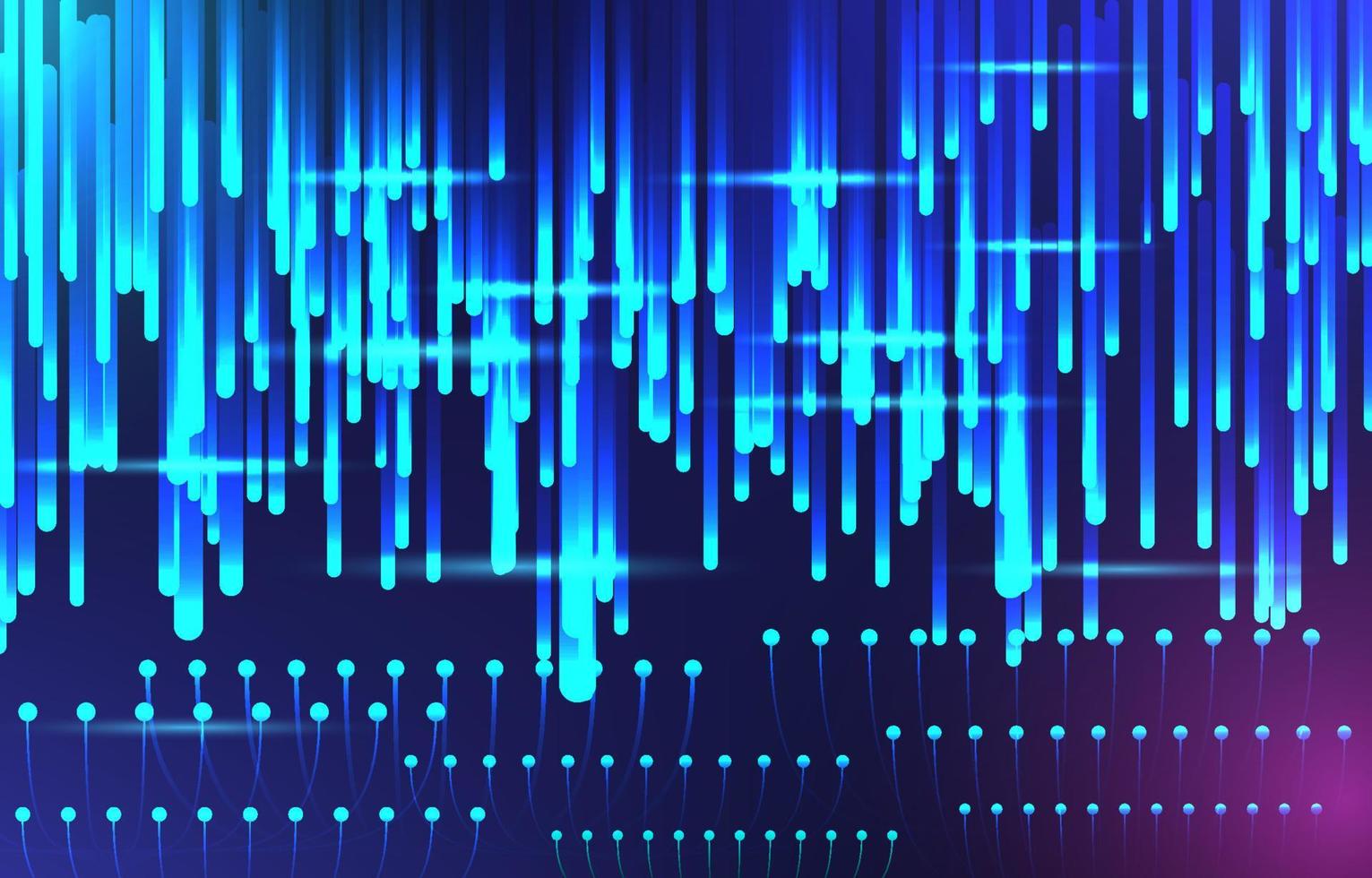 fond de galaxie de pluie de puissance technologique avec pluie de météores. étoiles filantes. galaxie de science-fiction. faisceaux de lignes verticales abstraites fibre optique. particules de lumière bleue néon géométrique. mouvement des lignes technologiques. vecteur