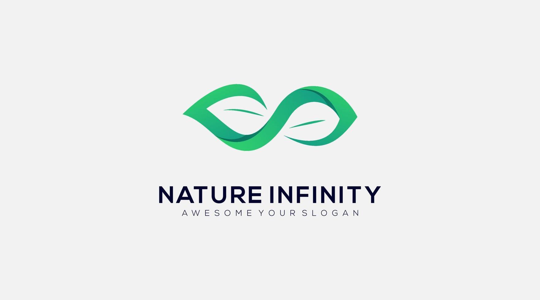 icône de symbole de conception de logo premium infinity nature leafs vecteur