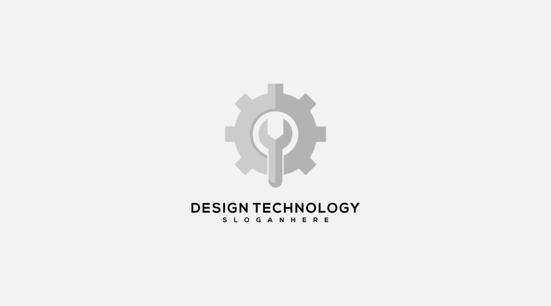 vecteur de conception d'icône de logo de technologie d'engrenage