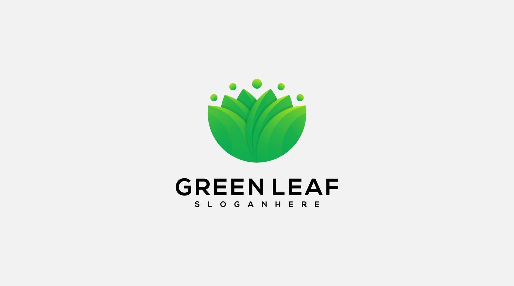 feuilles de lotus vert effet logo design illustration vecteur