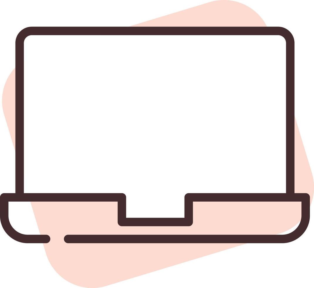 ordinateur portable de bureau électronique, icône, vecteur sur fond blanc.