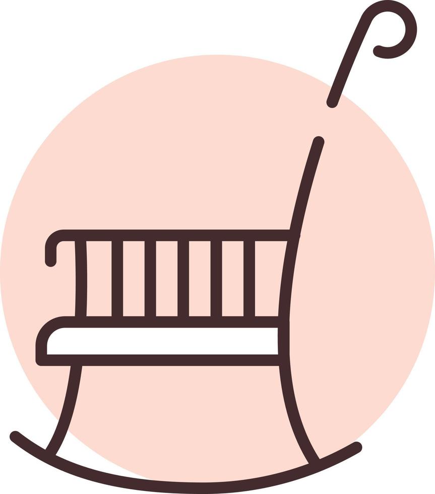 chaise de meuble, icône, vecteur sur fond blanc.