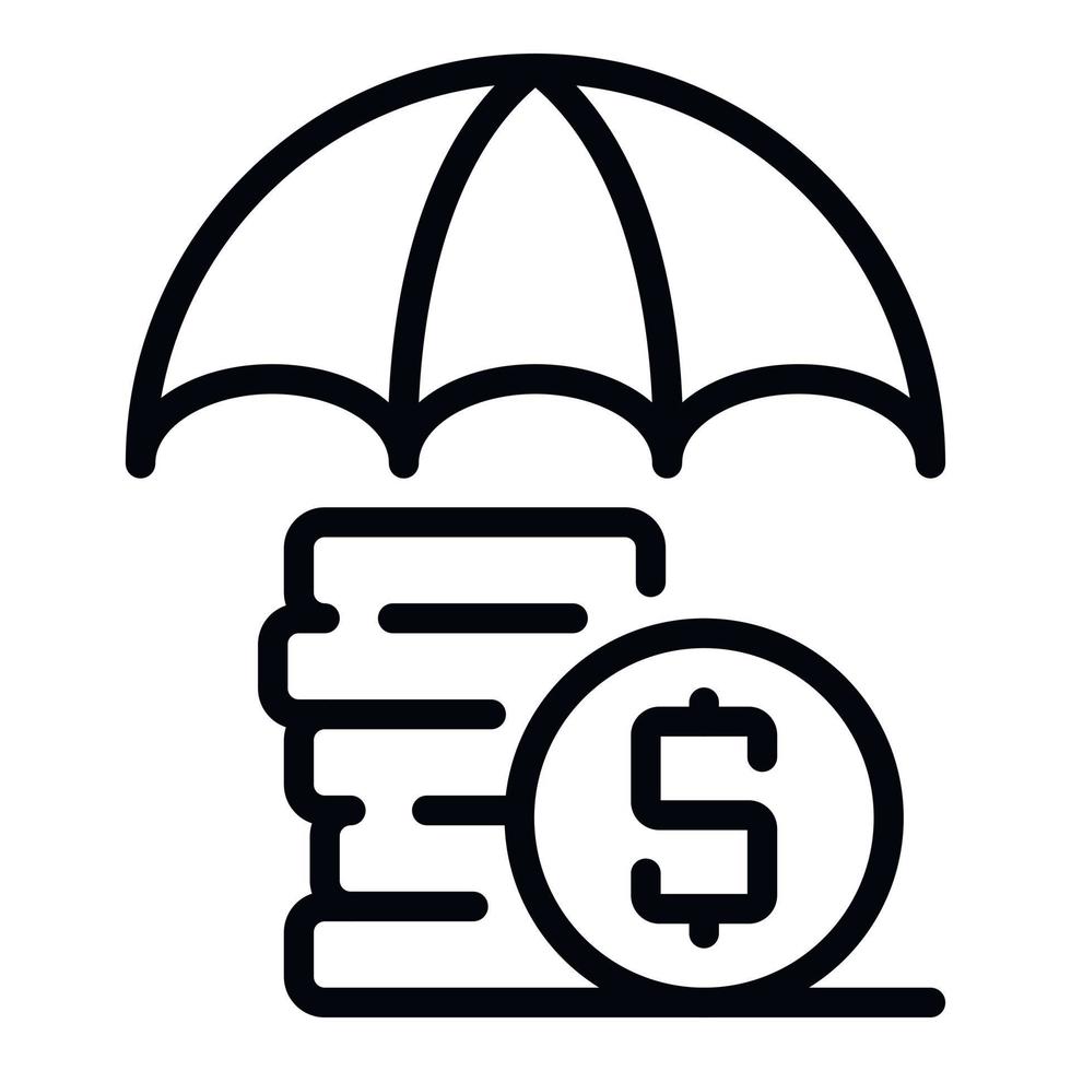icône de protection de l'argent, style de contour vecteur