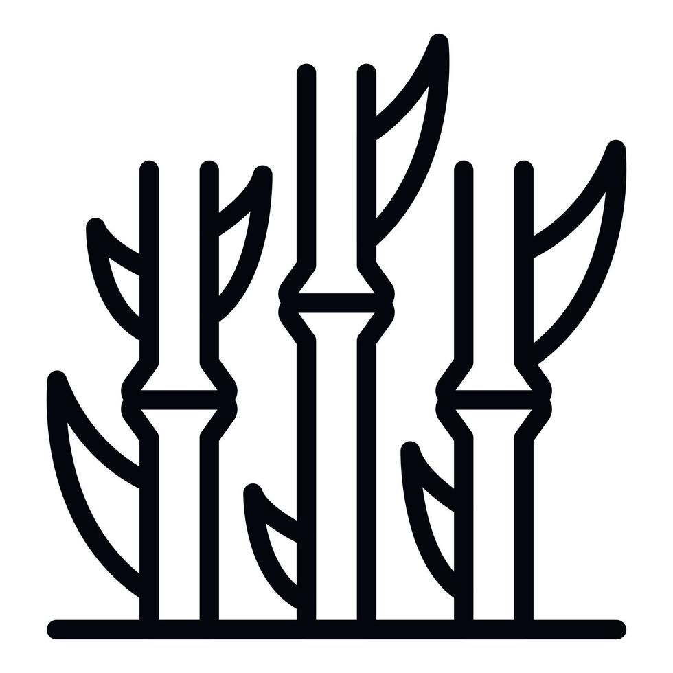 icône de plante sucrière, style de contour vecteur