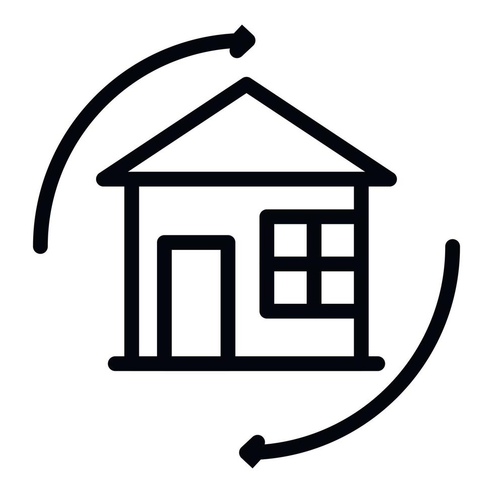 icône de déménagement de maison, style de contour vecteur
