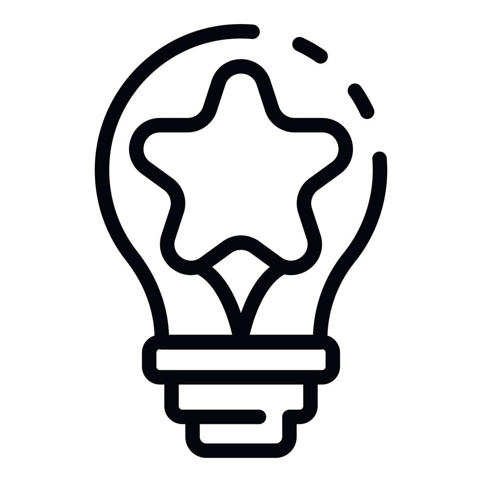 icône de campagne d'idée d'ampoule, style de contour vecteur