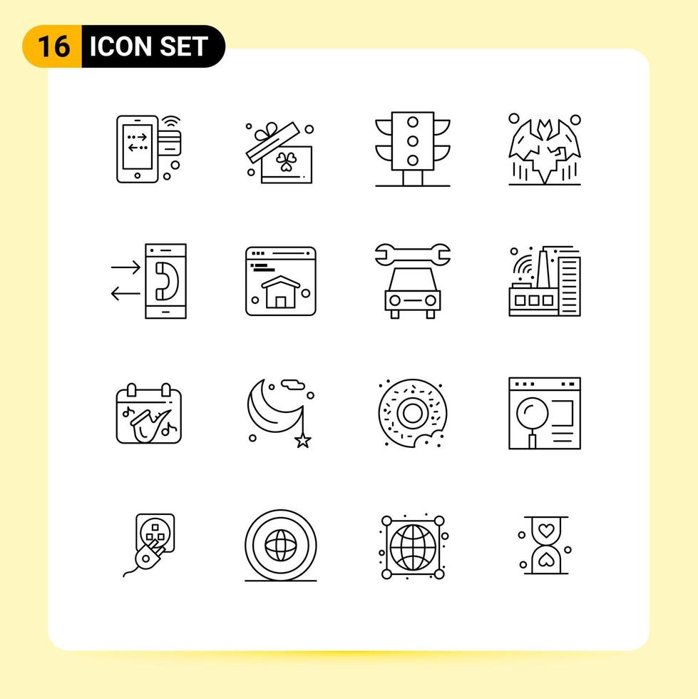 pack d'interface utilisateur de 16 contours de base d'éléments de conception vectoriels modifiables vecteur