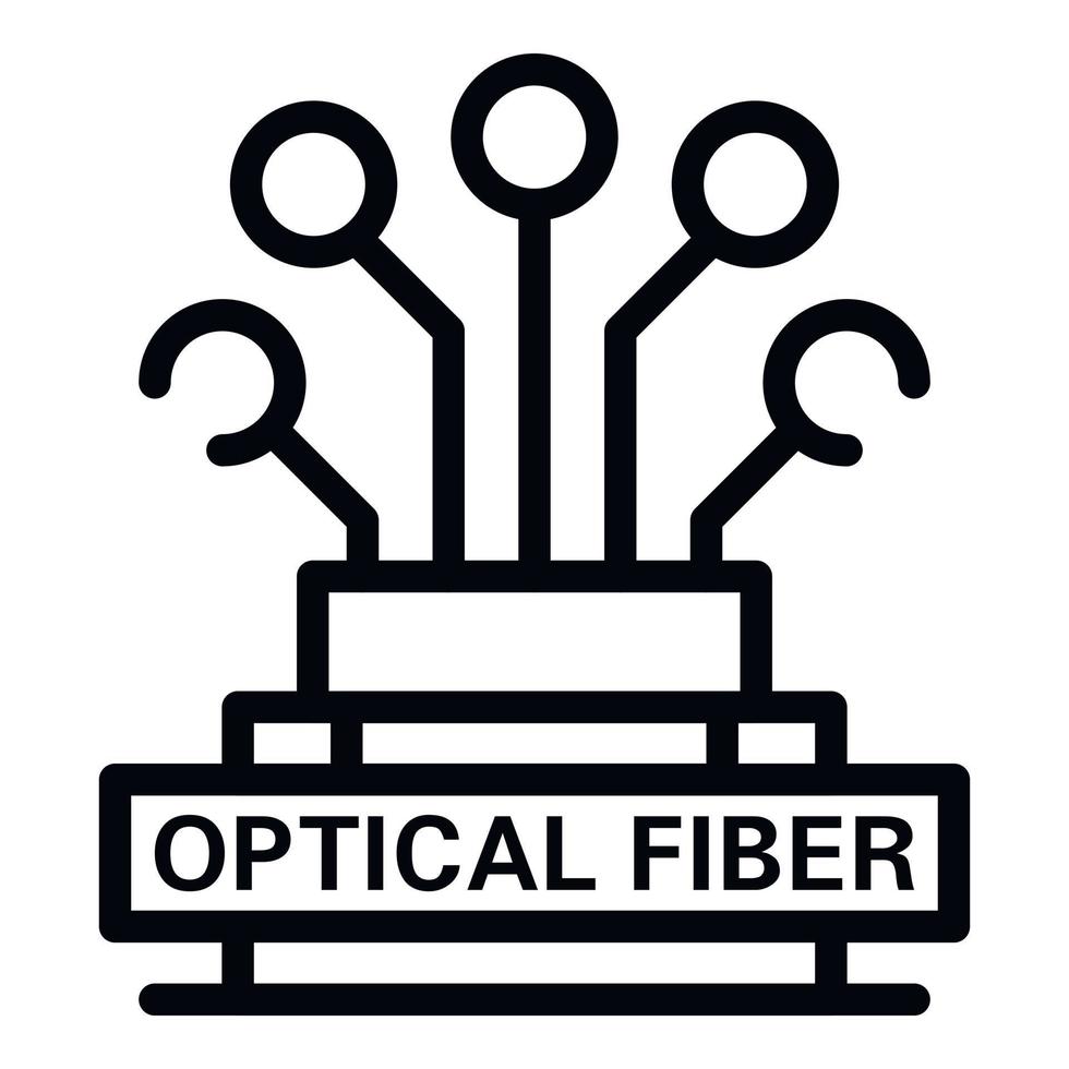 icône de logo de fibre optique, style de contour vecteur