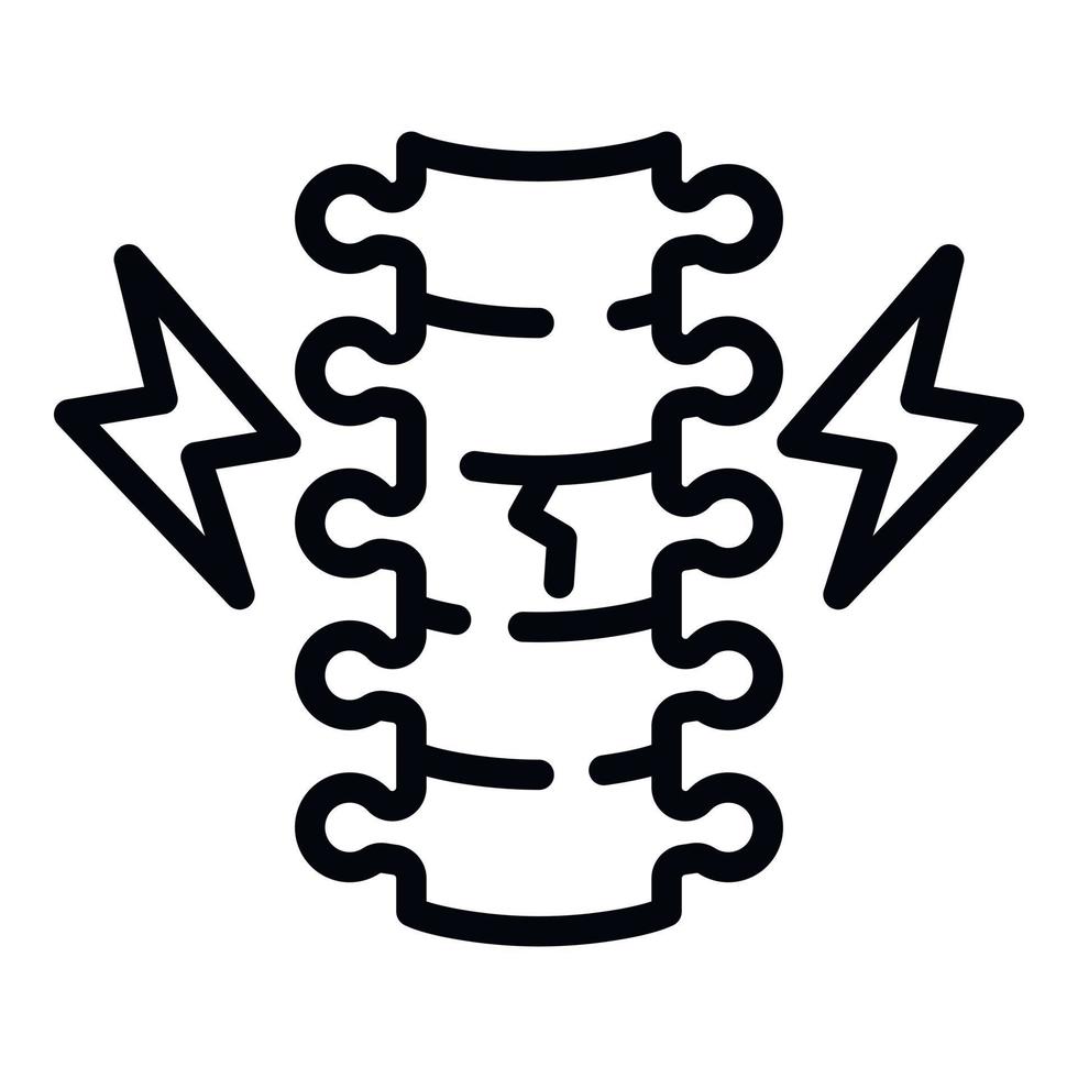 icône de fracture vertébrale, style de contour vecteur