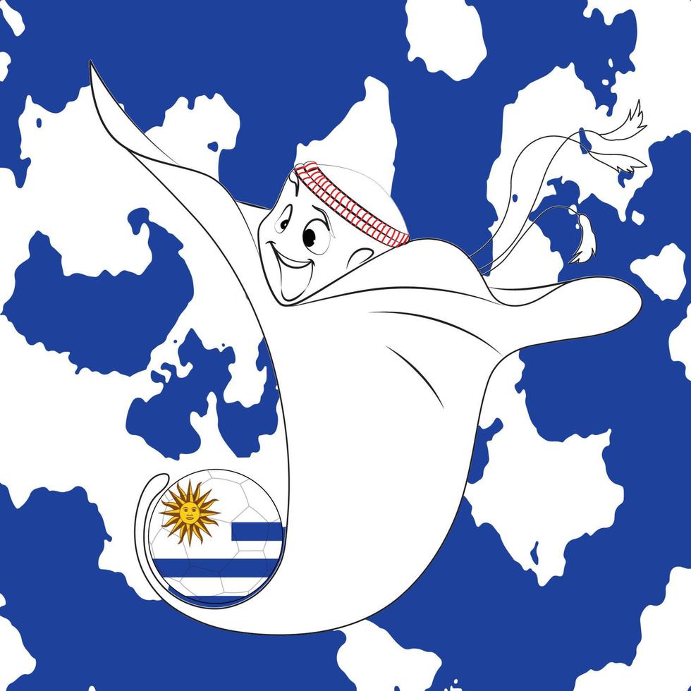 mascotte avec le drapeau de l'uruguay vecteur