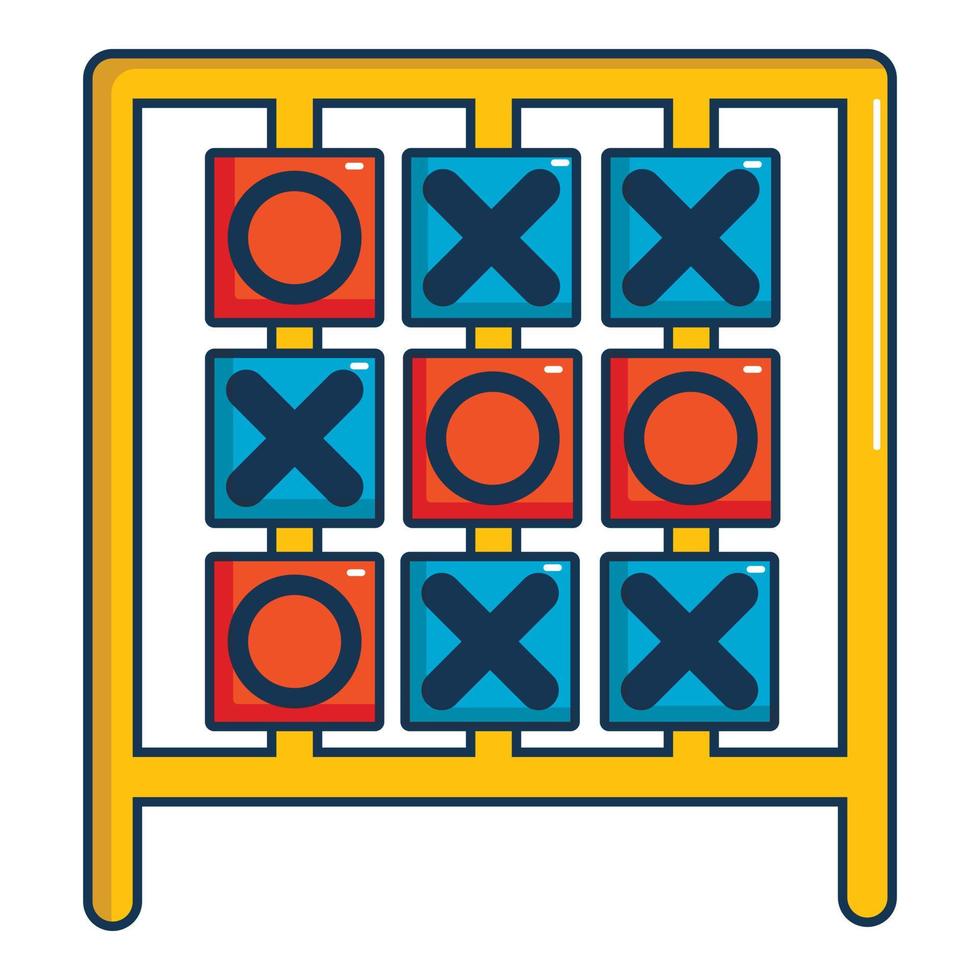 icône de jeu tic tac toe, style cartoon vecteur