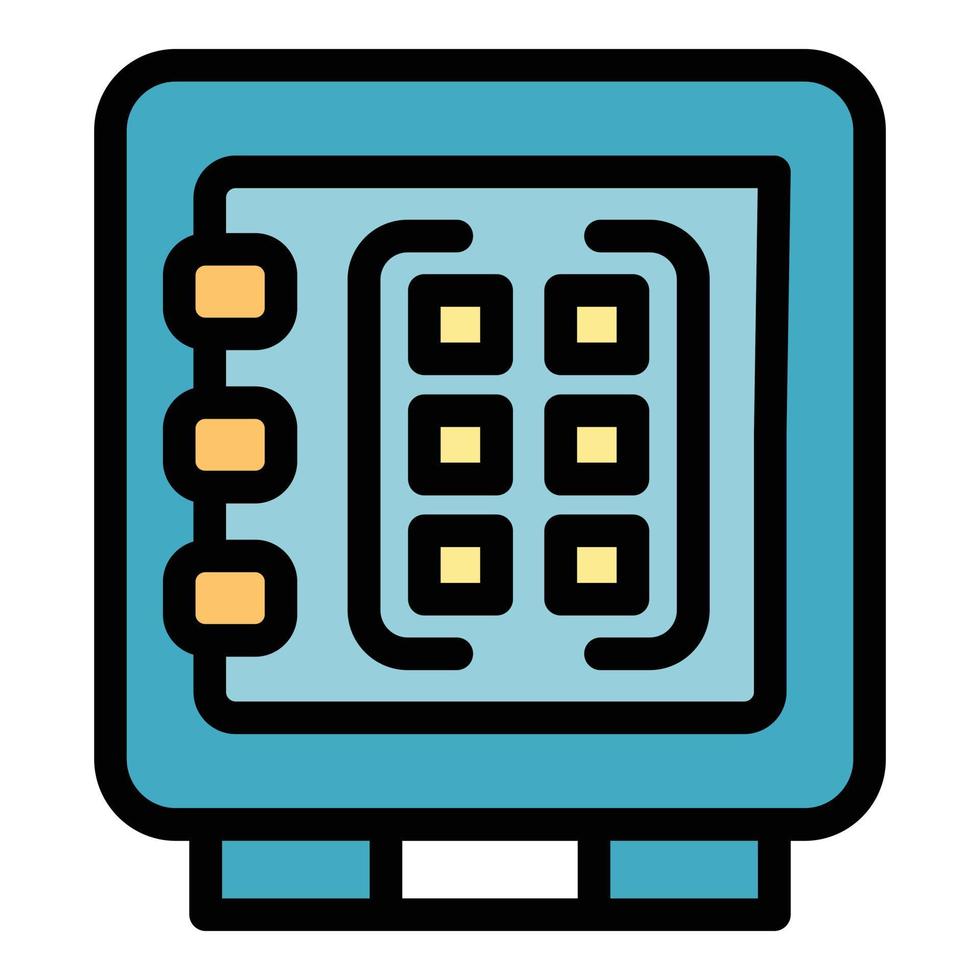 vecteur de contour de couleur d'icône de coffre-fort