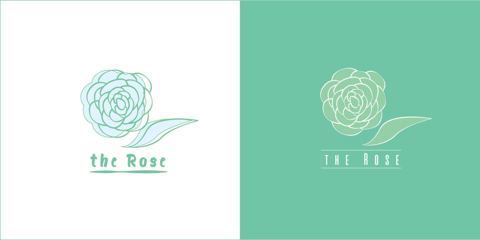 logo le symbole fleur rose vecteur