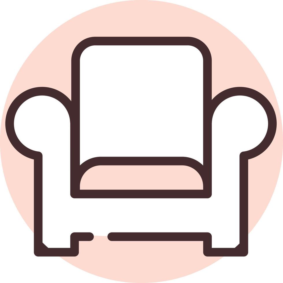 fauteuil confortable de meubles, icône, vecteur sur fond blanc.