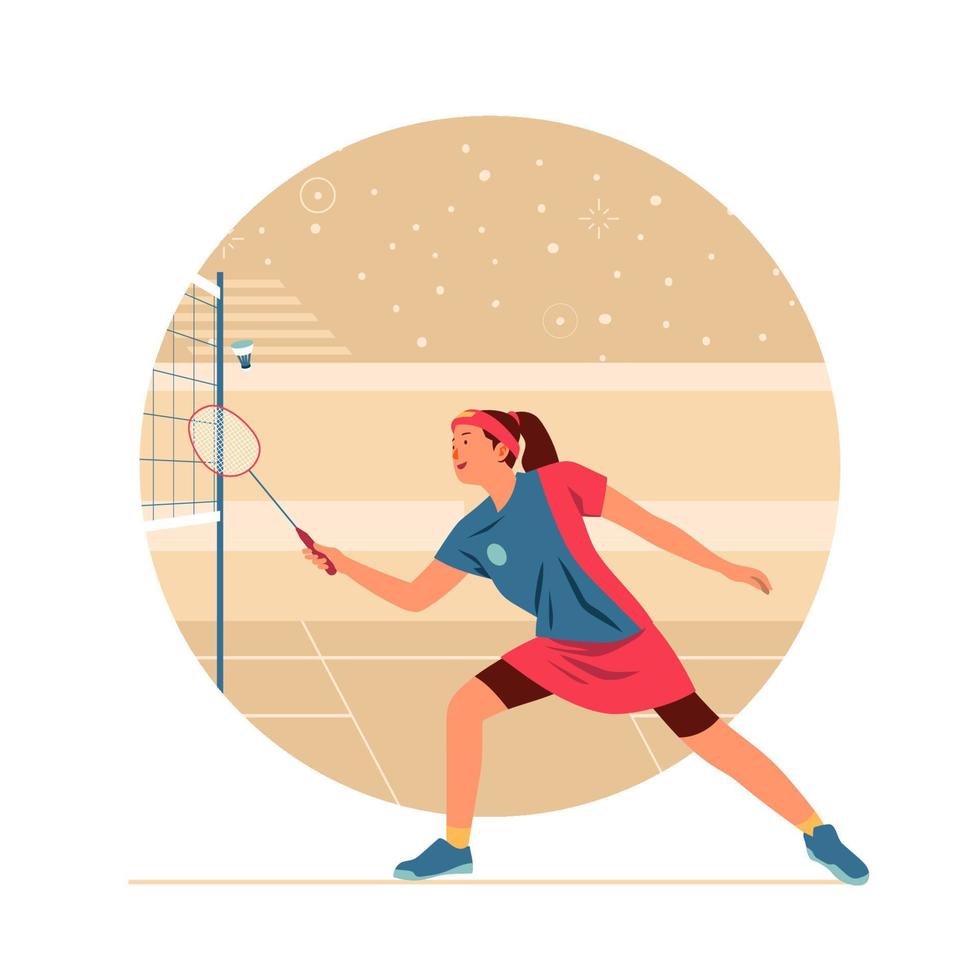 concept de joueuse de badminton vecteur
