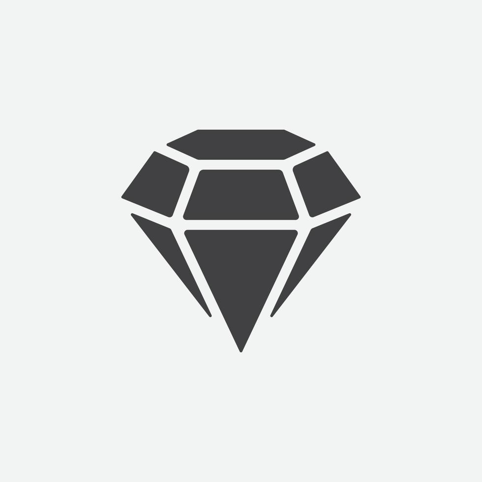 illustration de symbole de vecteur d'icône de diamant, icône de diamant dans le style linéaire, icône plate de vecteur de diamant, symbole de bijoux, icône de pierre gemme, élément graphique icônes de diamant plat propre
