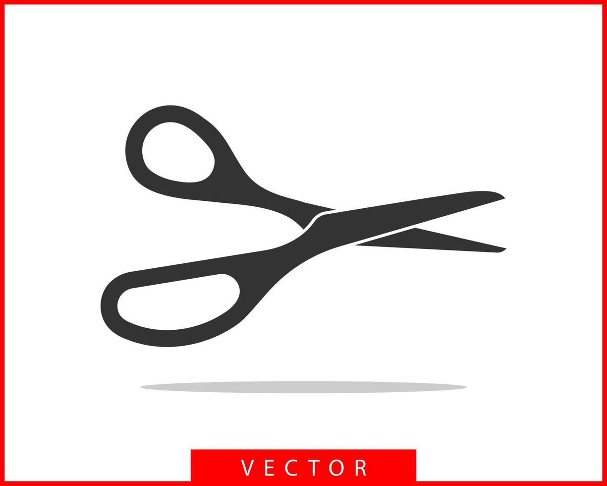 icône de ciseaux. élément de conception de vecteur de ciseaux ou modèle de logo. silhouette noire et blanche isolée.