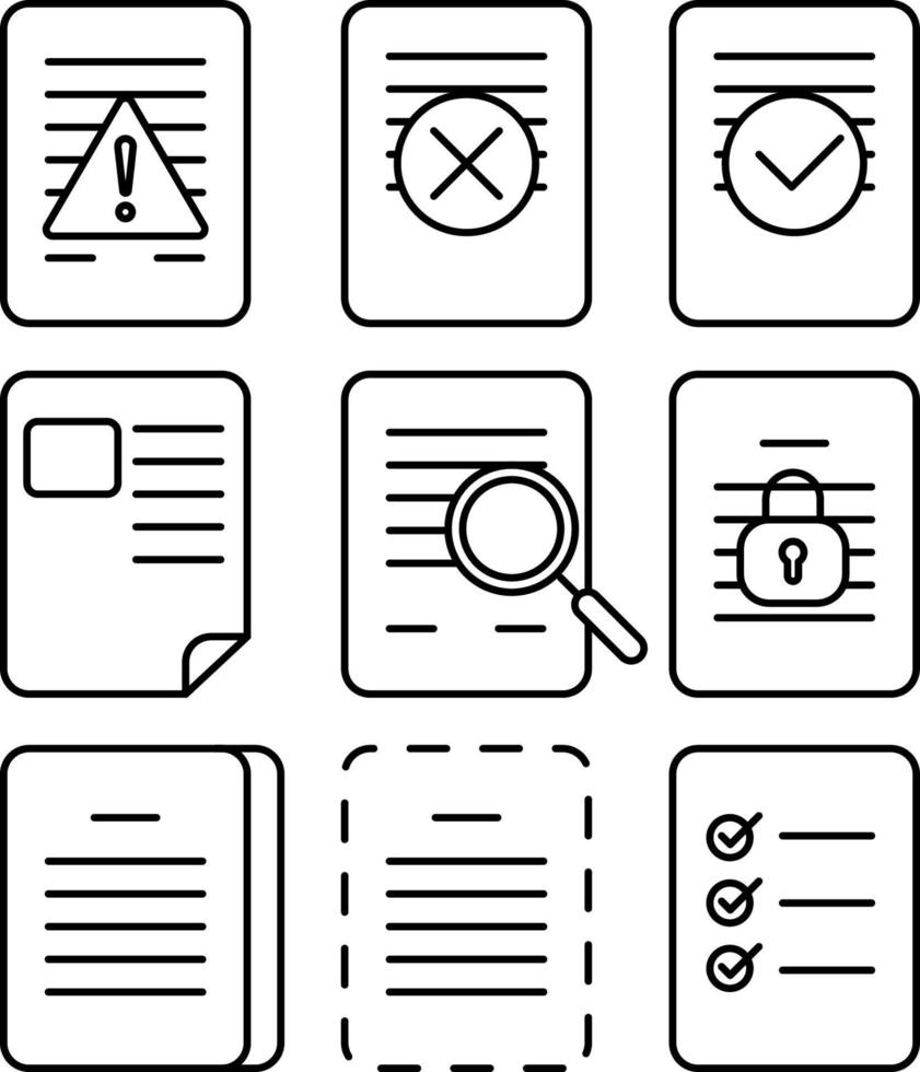 ensemble vectoriel d'icônes de document
