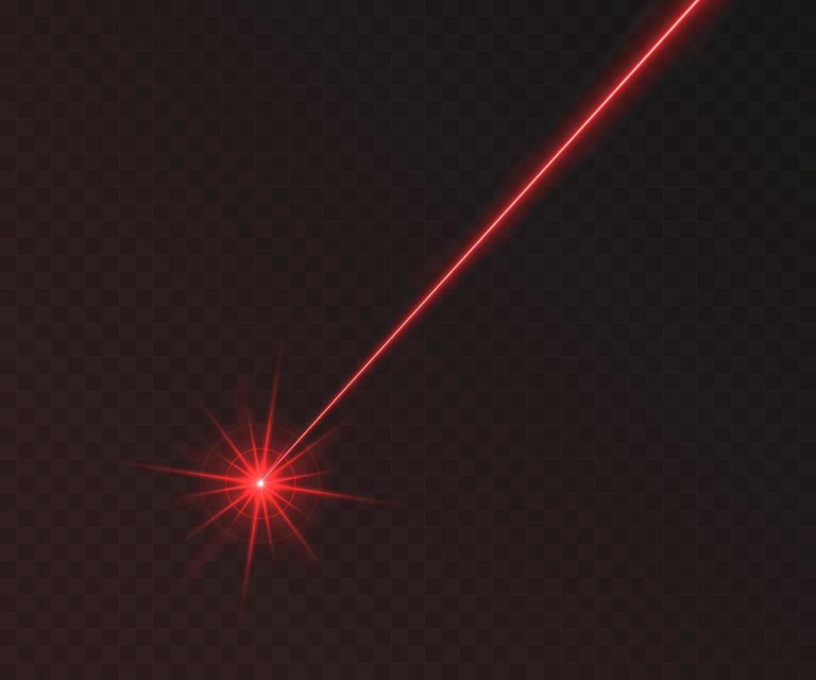 effet de lumière de faisceau laser rouge isolé sur fond transparent vecteur