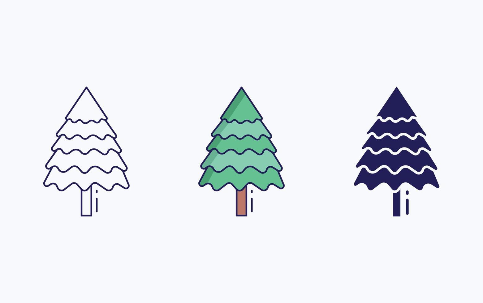 icône d'arbre, illustration vectorielle de ligne et de glyphe vecteur