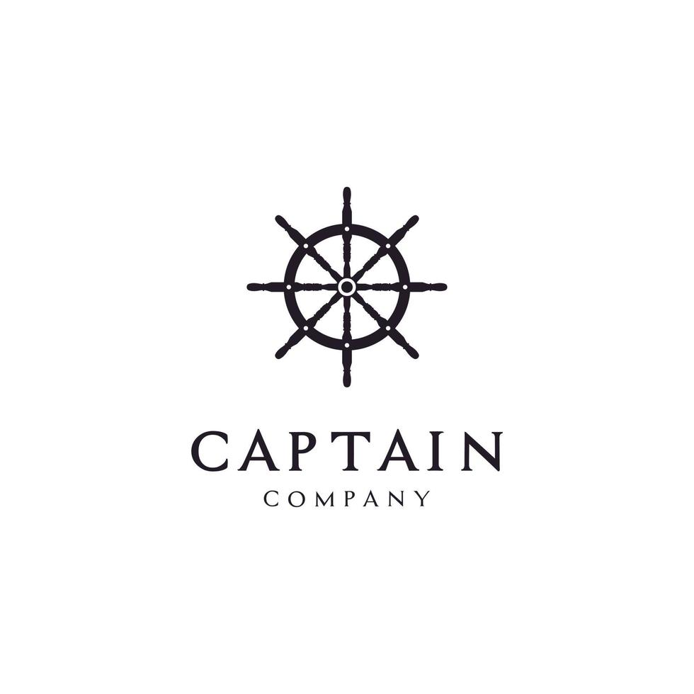 volant capitaine bateau bateau yacht boussole logo design vintage vecteur