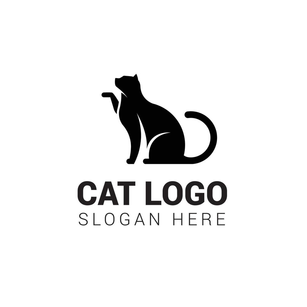 modèle de logo de séance de chat vecteur