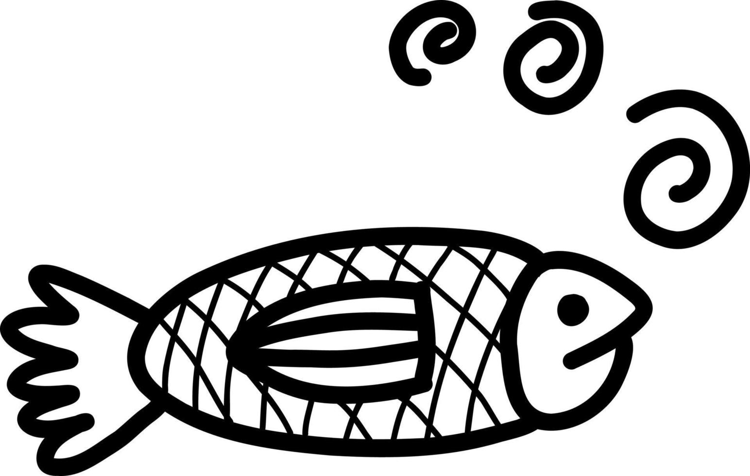 poisson mignon. illustration vectorielle dans le style d'un doodle vecteur