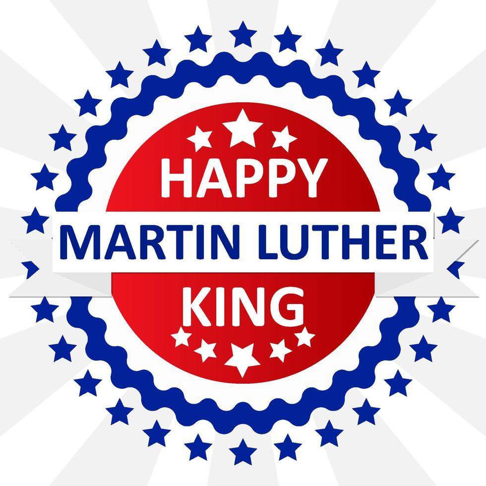 ruban de jour heureux martin luther king avec étoiles fond de couleur bleue modèle de publication sur les médias sociaux vecteur