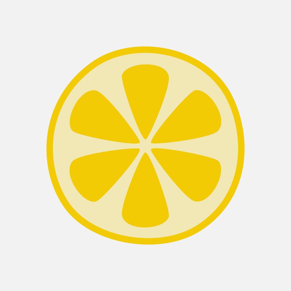 illustration mignonne de clipart de tranche de citron. ressource de conception d'icônes de fruits frais pour affiche et bannière. vecteur