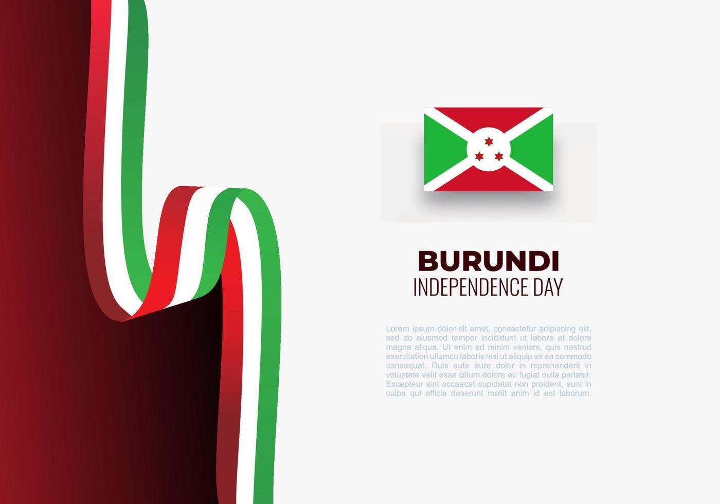 fête de l'indépendance du burundi le 1er juillet fond sur fond blanc. vecteur