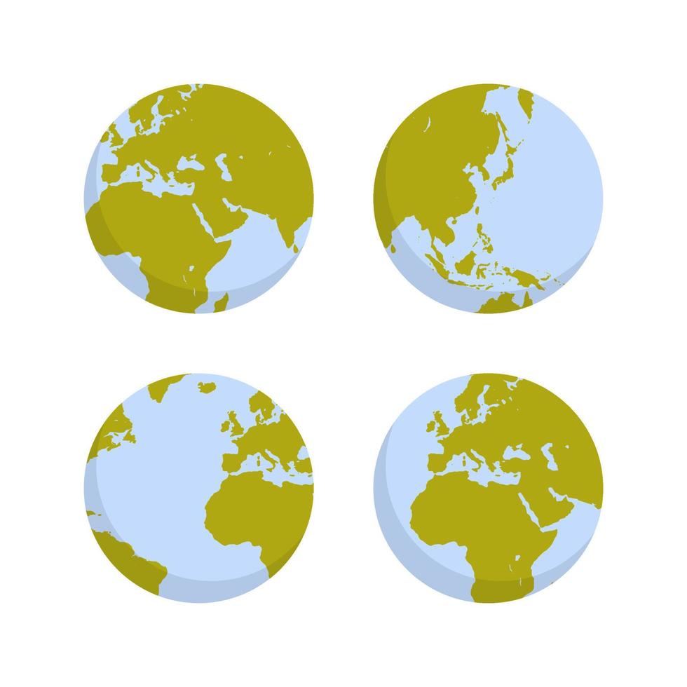 carte du monde et illustration vectorielle plane de géographie de la planète terre. vecteur