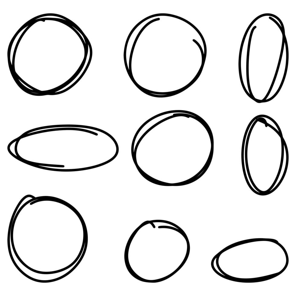 illustration vectorielle de ligne de cercle de dessin animé dessiné à la main style de croquis de doodle pour la conception de concept. vecteur