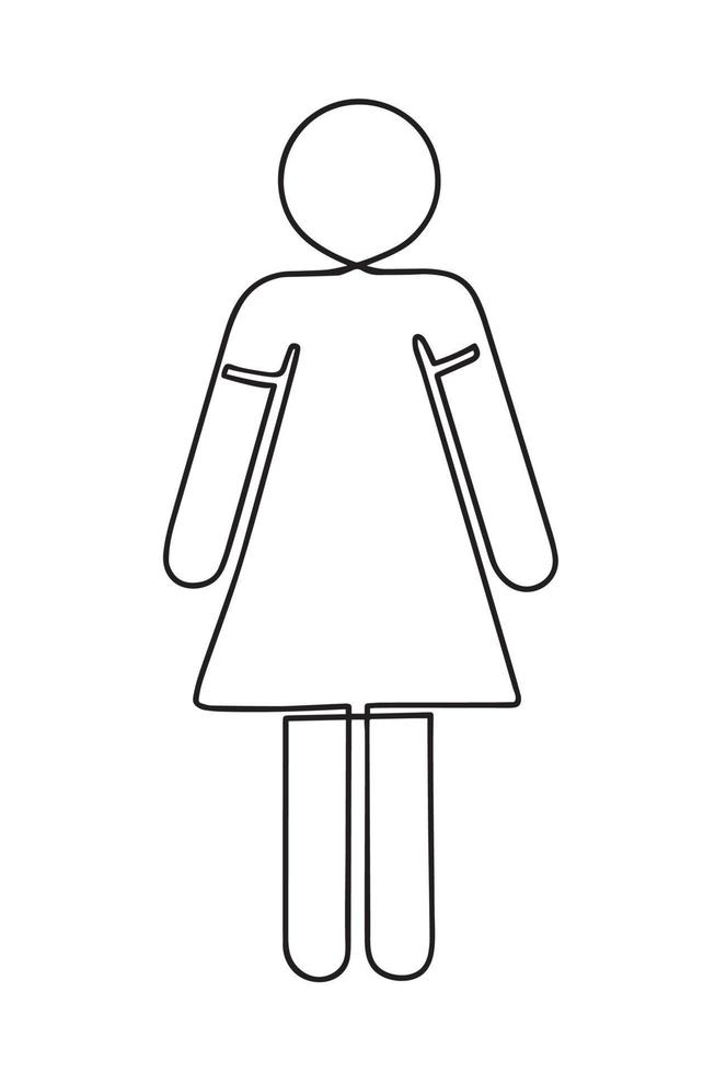 toilette des femmes. l'insigne d'une femme est un signe de toilette. le signe des toilettes. graphiques vectoriels. vecteur