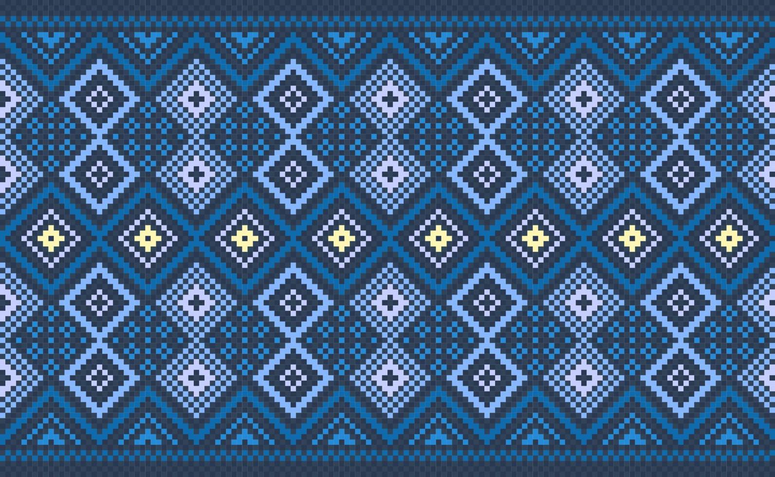 motif ethnique géométrique, arrière-plan abstrait de broderie vectorielle, style navajo classique pixel vecteur