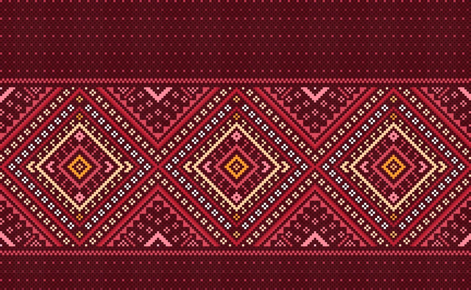 motif ethnique de broderie, arrière-plan oriental géométrique vectoriel, point de croix répété style maroc vecteur