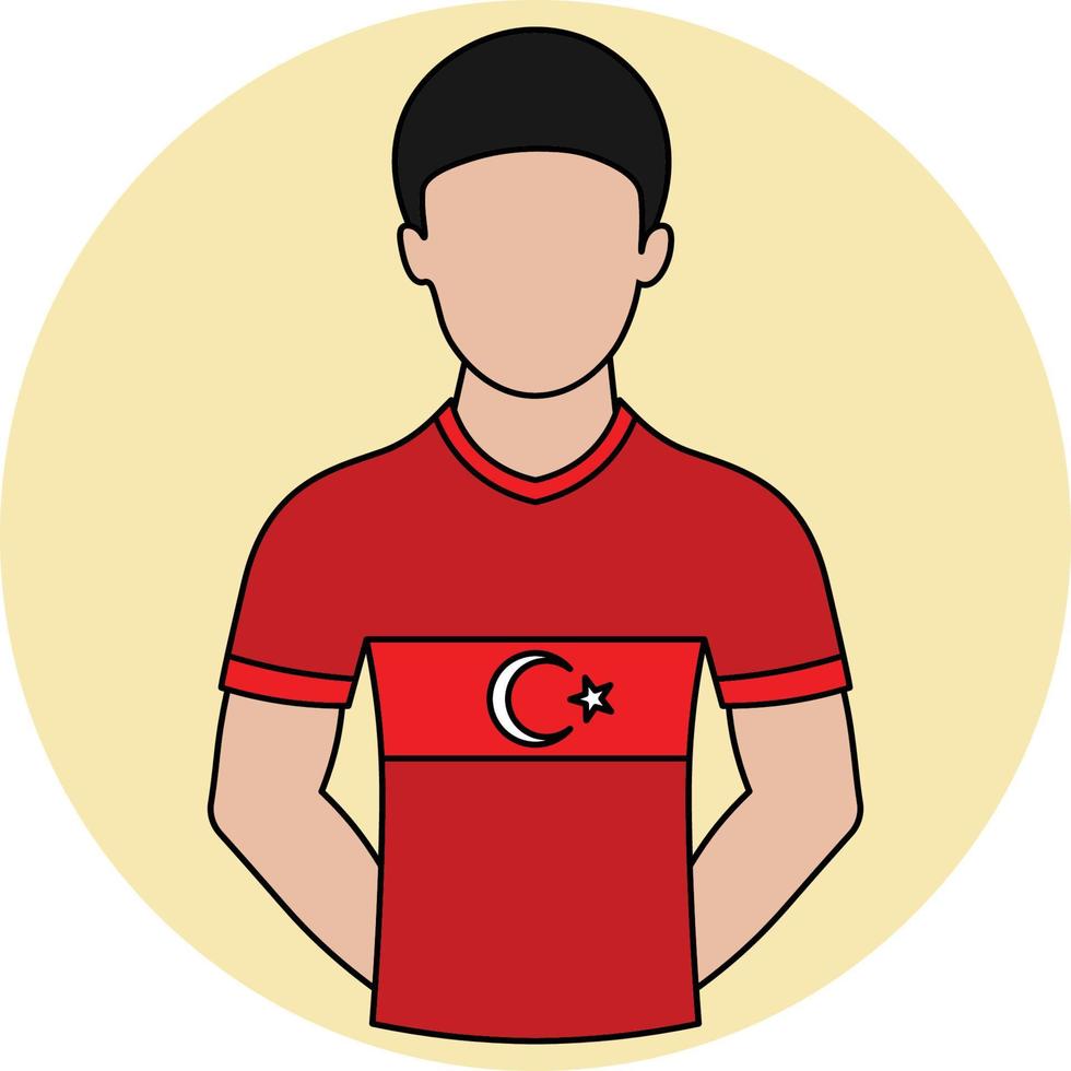 icône remplie de maillot de football turkiye vecteur