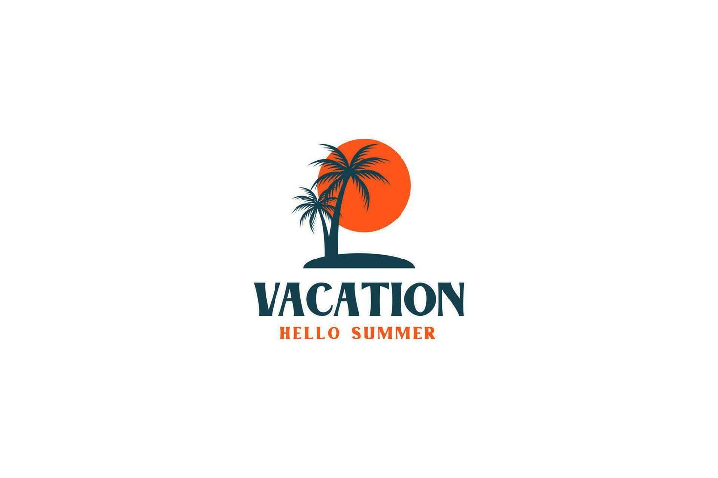 modèle de conception de logo de vacances à la plage vecteur