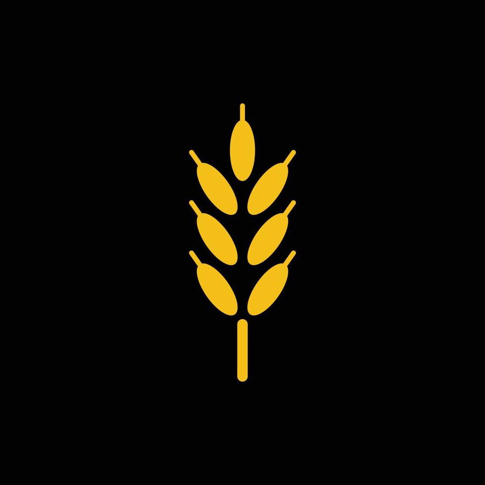 logo plat de blé jaune vecteur