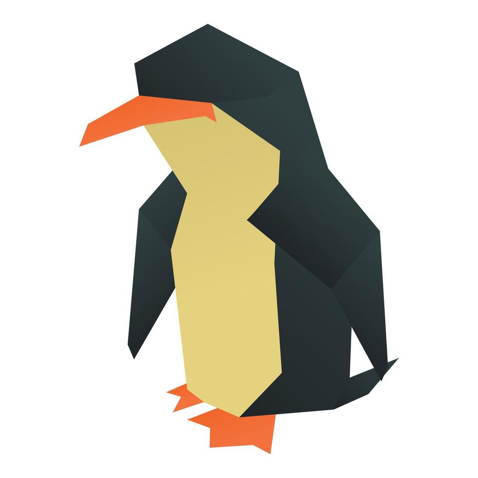 icône de pingouin origami, style cartoon vecteur