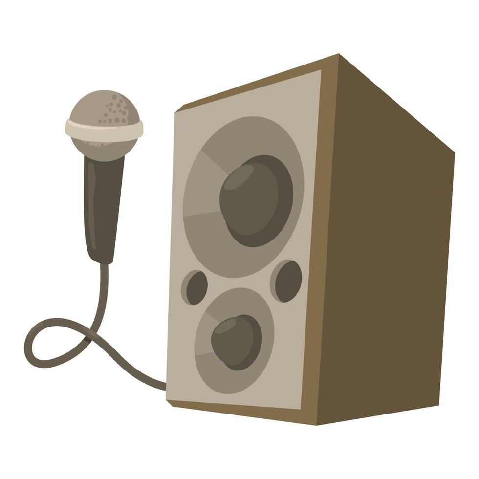 microphone avec icône de haut-parleurs, style cartoon vecteur