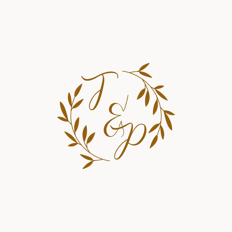 logo monogramme de mariage initial tp vecteur