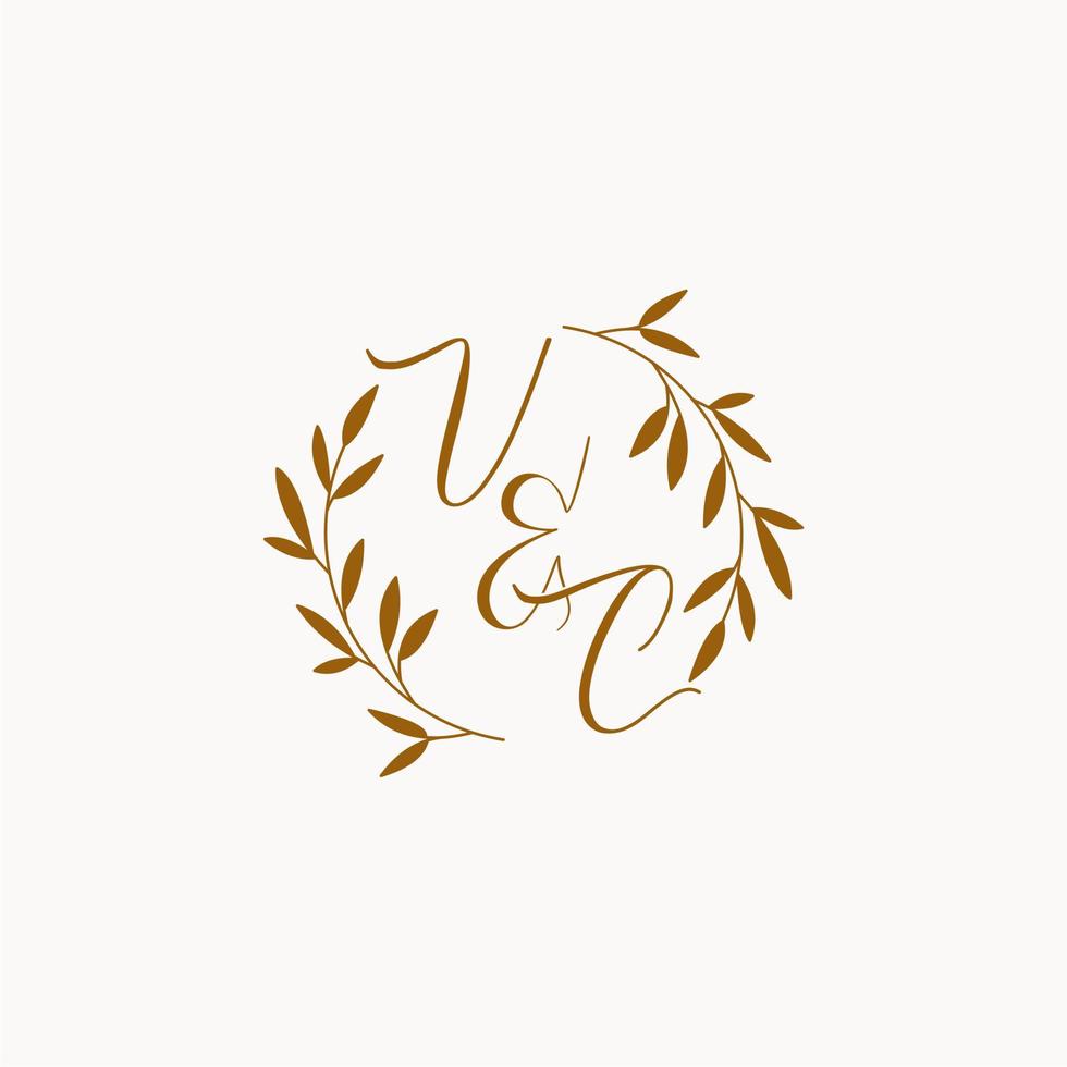 logo monogramme de mariage initial vc vecteur