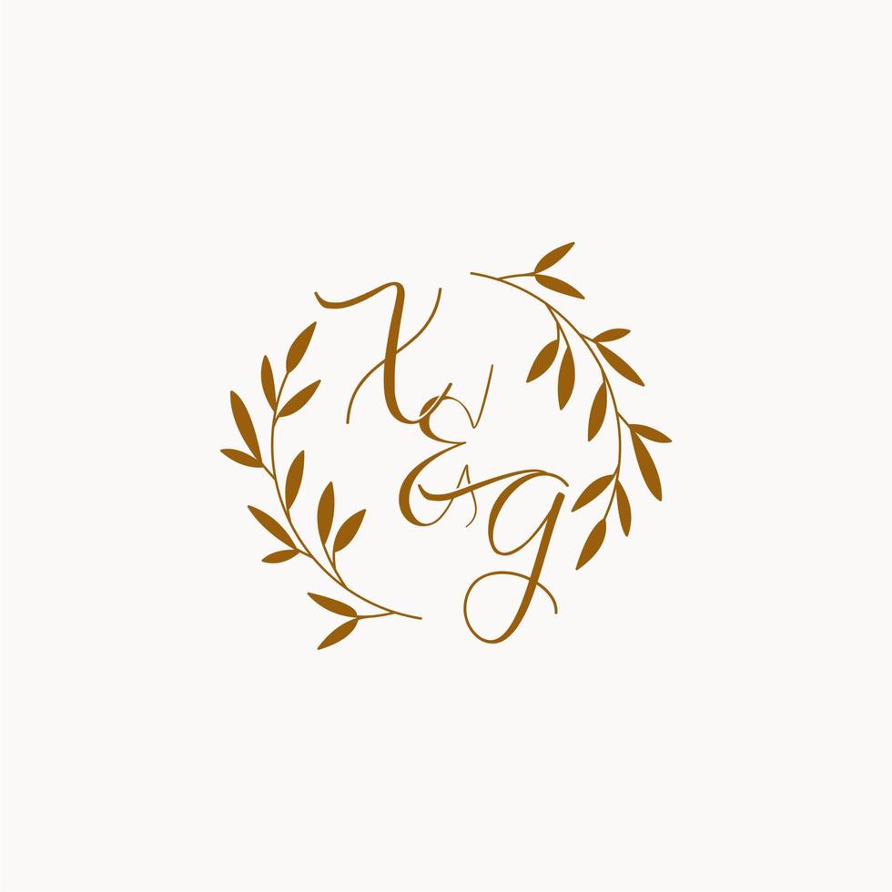 xg logo monogramme de mariage initial vecteur